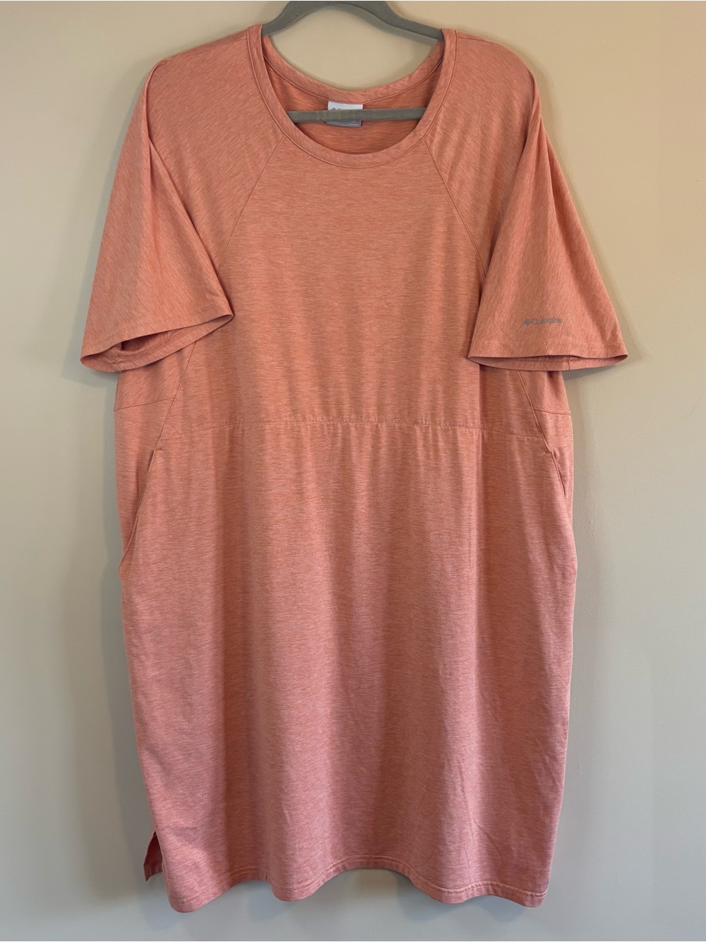 Columbia Coral Ridge Dress 2X Orange Short Sleeve OmniWick Kangaroo Pocket